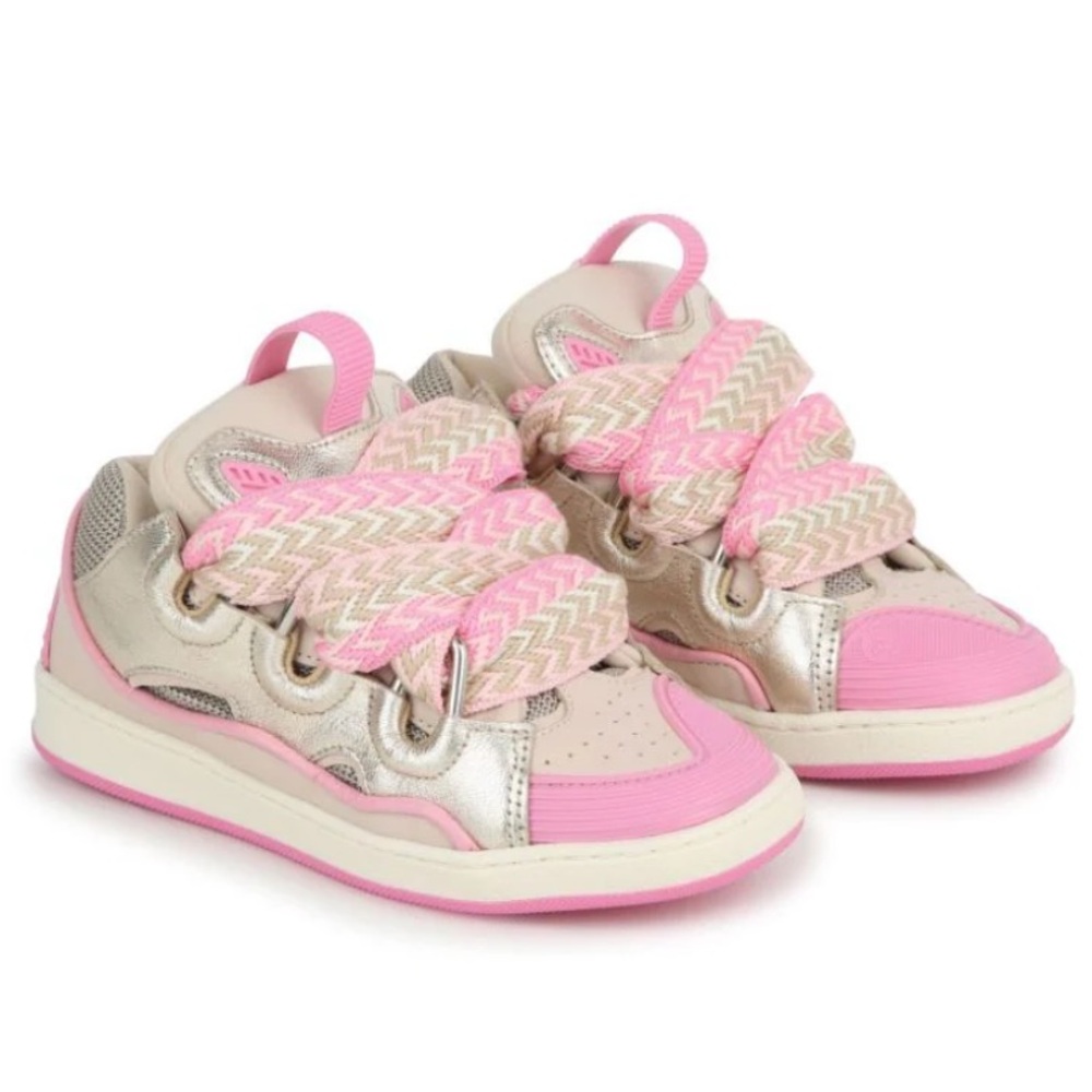 LANVIN ENFANT Curb Leather Sneakers